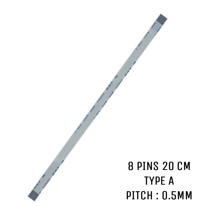 Nappe ZIF AWM 20624 80C 60V VW-1 8 pins 20 cm Type A Pitch 0,5 mm