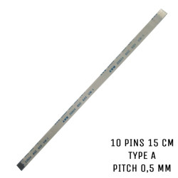 Nappe ZIF AWM 20624 80C VW-1  10 pins 15 cm Type A Pitch 0,5 mm