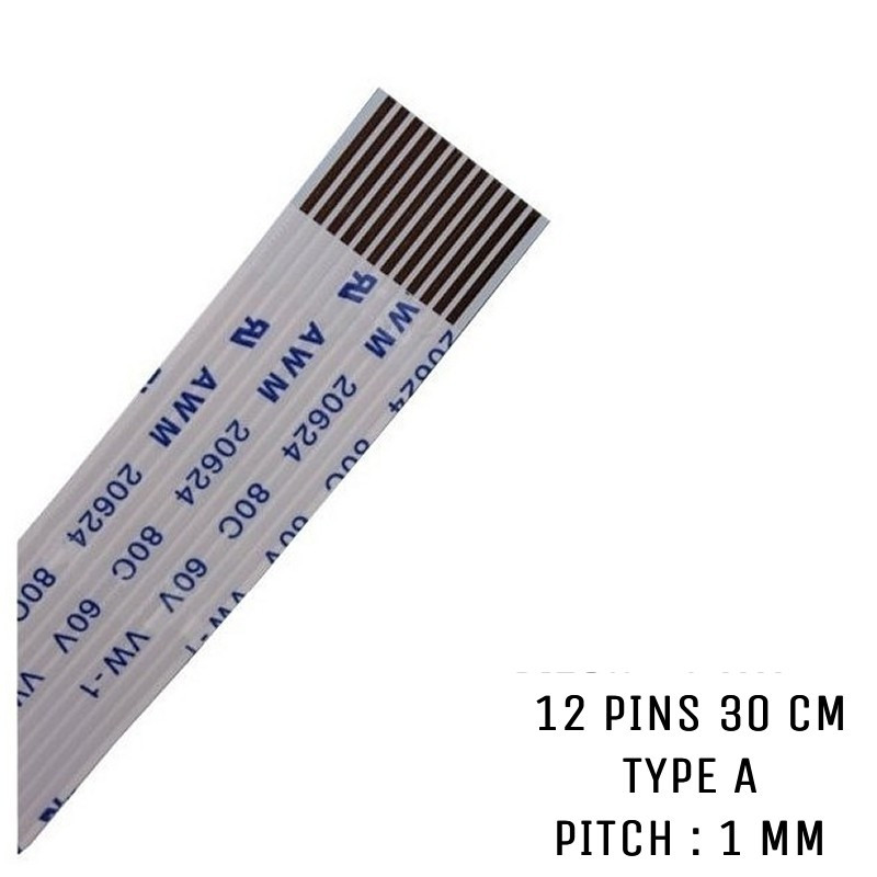 Nappe ZIF 12 pins 30 cm type A Nappe ZIF 12 pins 30 cm type A