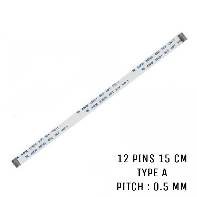 Nappe ZIF compatible E118077 12 pins 15 cm Nappe ZIF compatible E118077 12 pins 15 cm