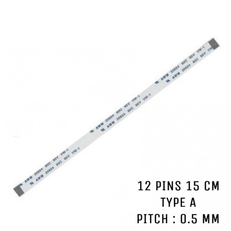 Nappe ZIF compatible E118077 12 pins 15 cm