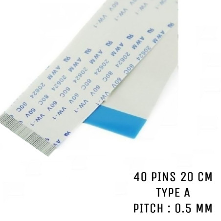 Nappe ZIF 40 pins 20 cm Type A Nappe ZIF 40 pins 20 cm Type A