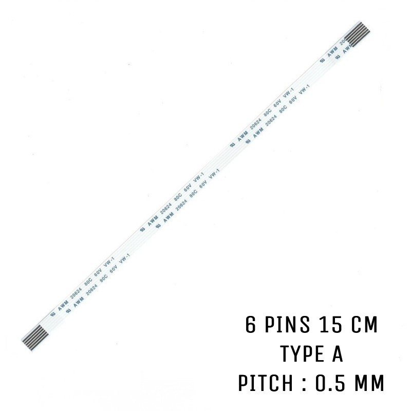 Nappe ZIF 6 pins 15 cm Type A Nappe ZIF 6 pins 15 cm Type A