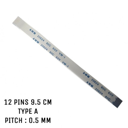 Nappe ZIF 12 pins 9,5 cm Type A Nappe ZIF 12 pins 9,5 cm Type A