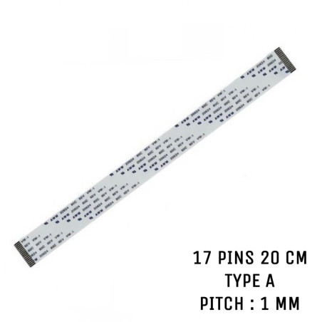 Nappe ZIF 17 pins 20 cm Type A Nappe ZIF 17 pins 20 cm Type A