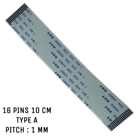 Nappe ZIF 16 pins 10 cm Type A Nappe ZIF 16 pins 10 cm Type A