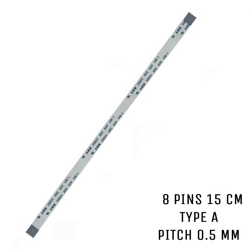 Nappe ZIF 8 pins 15 cm Type A Nappe ZIF 8 pins 15 cm Type A