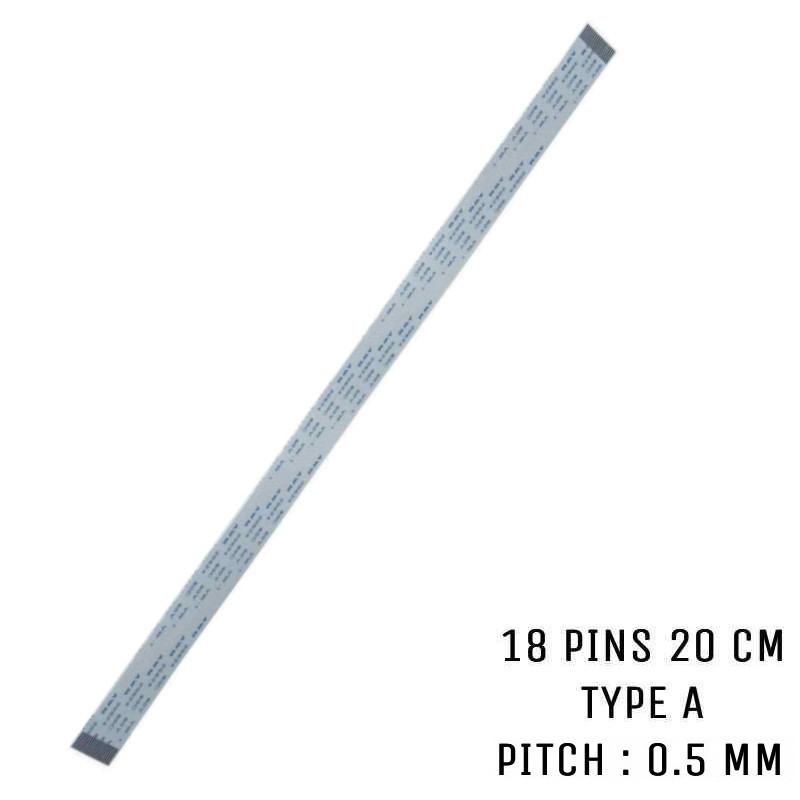 Nappe ZIF 18 pins 20 cm Type A Pitch 0.5 mm