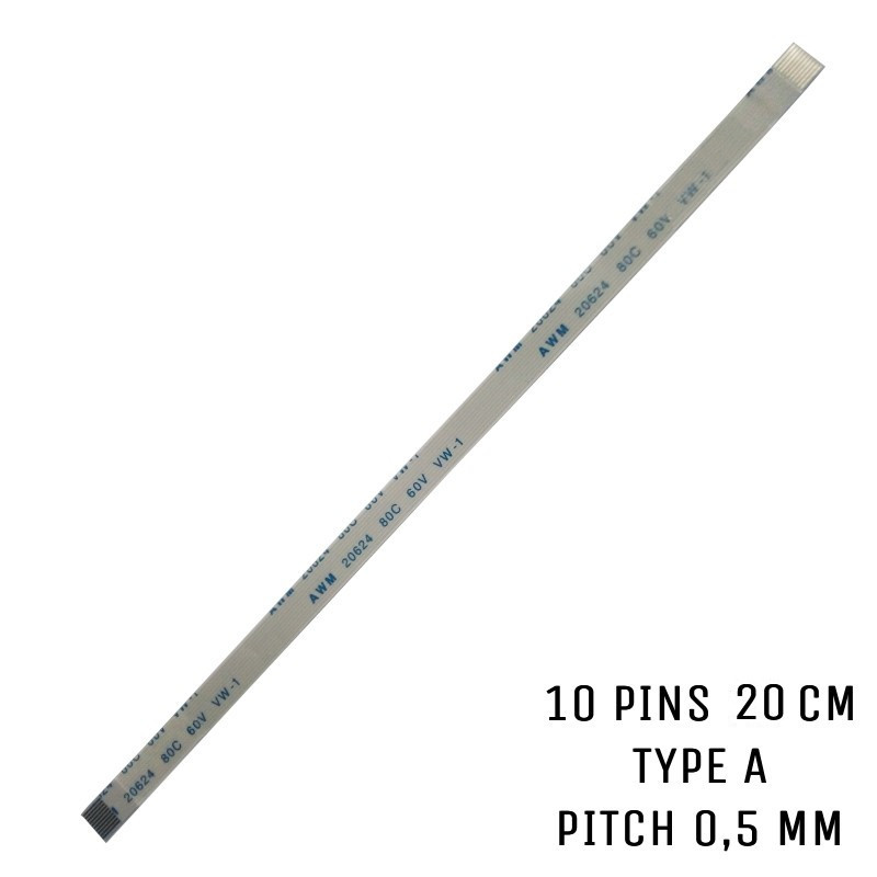 Nappe ZIF 10 pins 20 cm Type A Nappe ZIF 10 pins 20 cm Type A